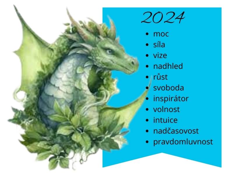 Zelený drak, rok 2024 a vlastnosti roku Draka podle Feng Shui: moc, síla, vize, nadhled, růst, svoboda, inspirátor, volnost, intuice, nadčasovost, pravdomluvnost-